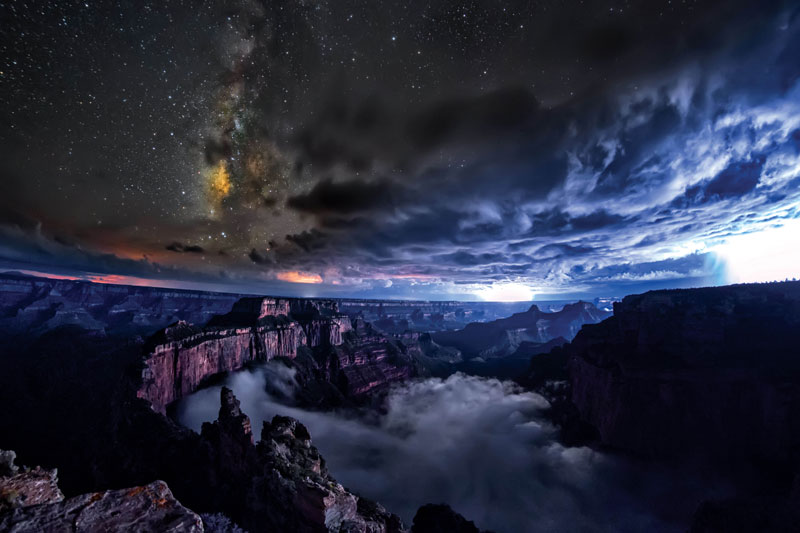 kaibab elegy skyglowproject harun mehmedinovic 1 There was a Full Cloud Inversion at the Grand Canyon and this Guy Got an Unreal Timelapse of It