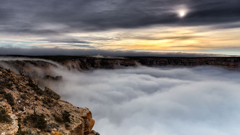 kaibab elegy skyglowproject harun mehmedinovic 2 There was a Full Cloud Inversion at the Grand Canyon and this Guy Got an Unreal Timelapse of It