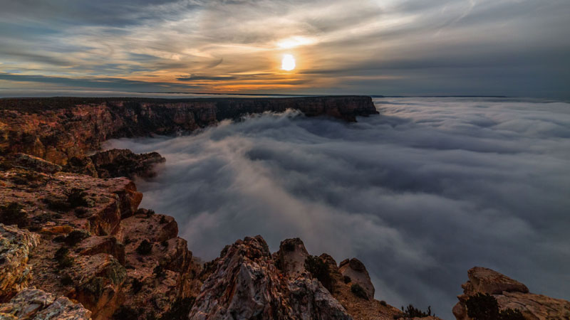 There was a Full Cloud Inversion at the Grand Canyon and this Guy Got an Unreal Timelapse of It