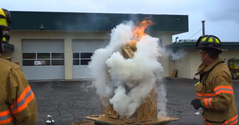 Firefighter Teaches Basics of Fire Behaviour Using Burning Doll House
