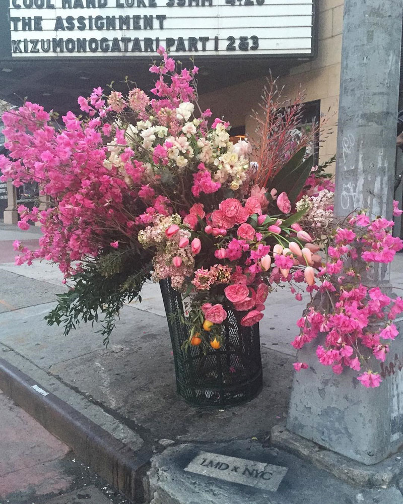 giant flower bouquets new york city streets lews miller design 4 A Team of Florists Have Been Leaving Giant Bouquets Around New York and Its Amazing