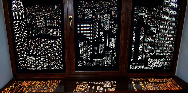 intricately cut blinds show iconic cityscapes at night by holeroll 2 These Intricately Cut Blinds Show Iconic Cityscapes at Night