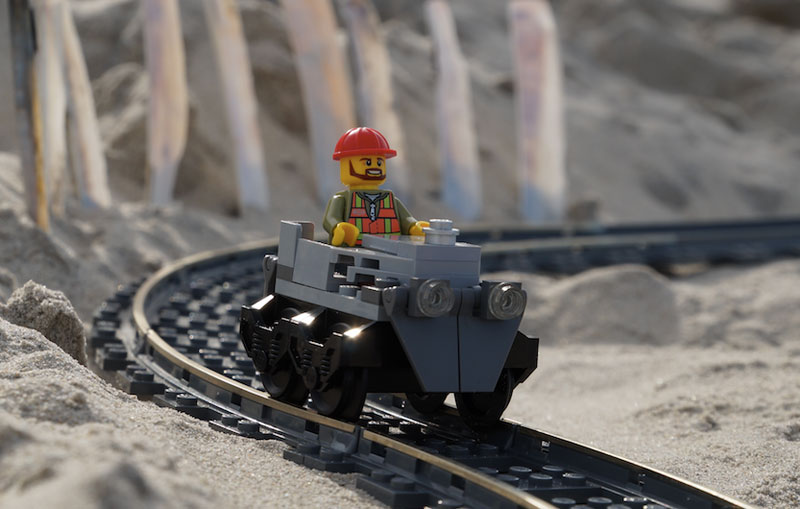 This Lego Sand Roller Coaster on the Beach is Awesome