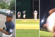 Dad Catches Son’s Home Run Using the Bat He Surprised Him With for His Birthday