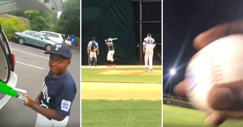 Dad Catches Son’s Home Run Using the Bat He Surprised Him With for His Birthday