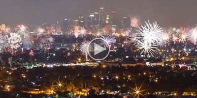 Timelapse of 4th of July Fireworks Over Los Angeles