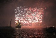 This World Record Fireworks Display Creates the American Flag