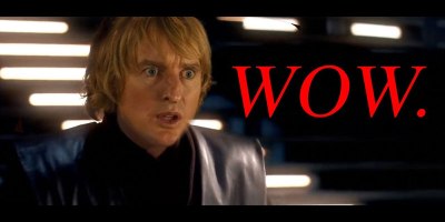 Star Wars, but All of the Lightsaber Sounds are Owen Wilson Saying Wow