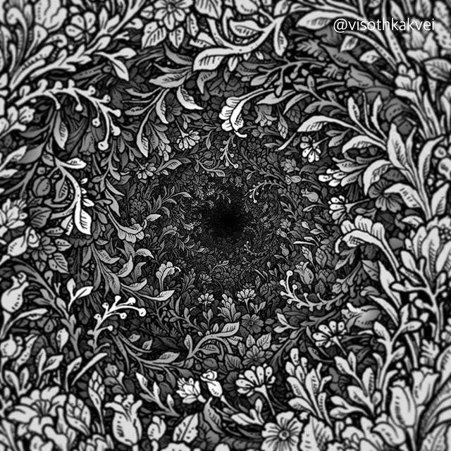 floral hole drawings by visoth kakvei 2 Visoth Kakveis Mind Boggling Floral Holes Look Impossible to Draw