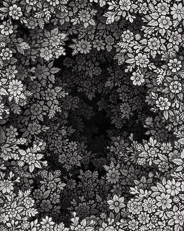 floral hole drawings by visoth kakvei 3 Visoth Kakveis Mind Boggling Floral Holes Look Impossible to Draw