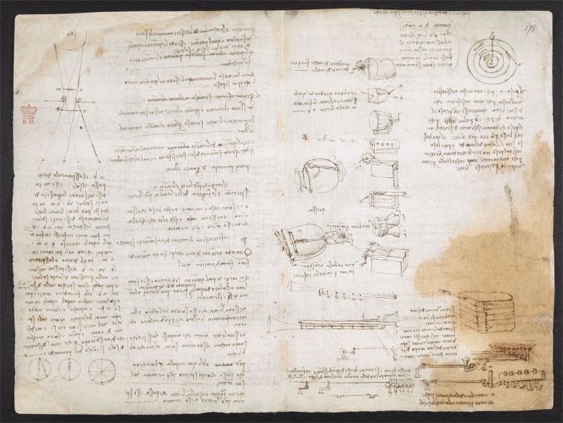 leonardo da vinci notebook 16 The British Library Has Fully Digitized 570 Pages of Leonardo da Vincis Visionary Notebooks