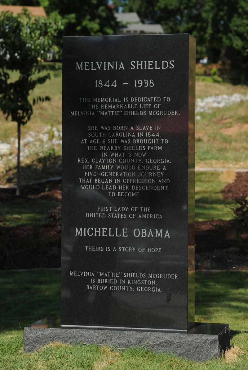 michelle obama great grandmother tombstone epitaph Memorial for Melvinia Shields (1844 1938) Shows How Far the United States Has Come