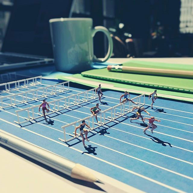 miniature scenes by derrick lin mardser on instagram 14 Guy Creates Tiny Moments on His Desk Using Office Supplies and Huge Collection of Miniatures