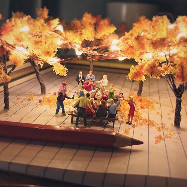miniature scenes by derrick lin mardser on instagram 3 Guy Creates Tiny Moments on His Desk Using Office Supplies and Huge Collection of Miniatures