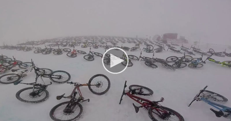 The Mountain of Hell Bike Race Starts at the Top of a Glacier and All 700 Riders Go at Once