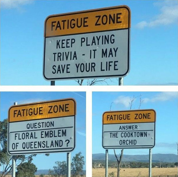 trivia road signs australia 2 There are Roads in Australia that are So Boring they Have Trivia Signs to Keep Drivers Alert