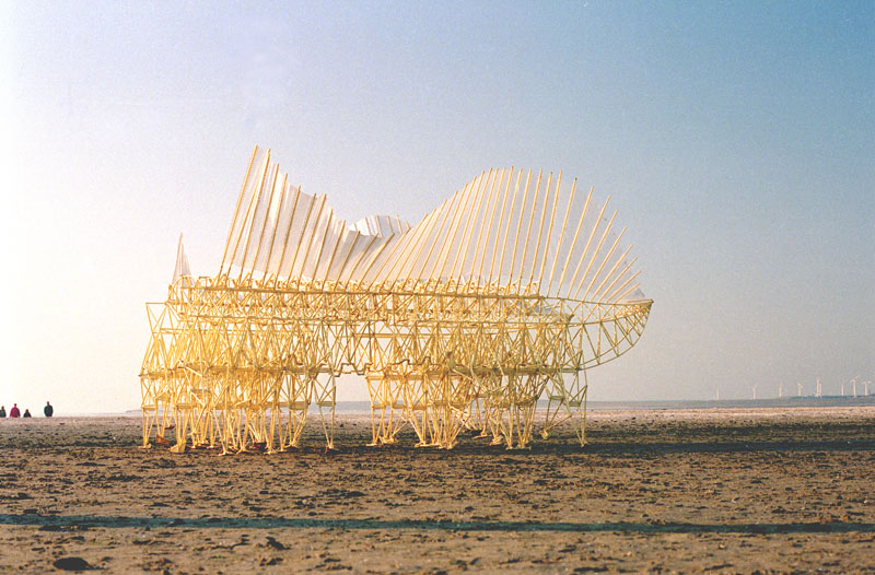 kinetic beach walkers powered by the wind by theo jansen 2 Strandbeests: The Kinetic Beach Walkers Powered by the Wind