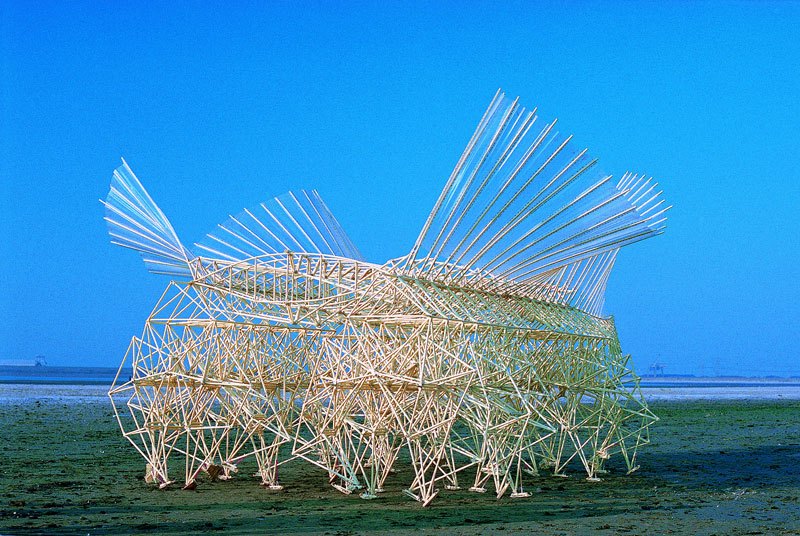Strandbeest Machine Strandbeests: The Kinetic Beach Walkers Powered by the Wind - TwistedSifter
