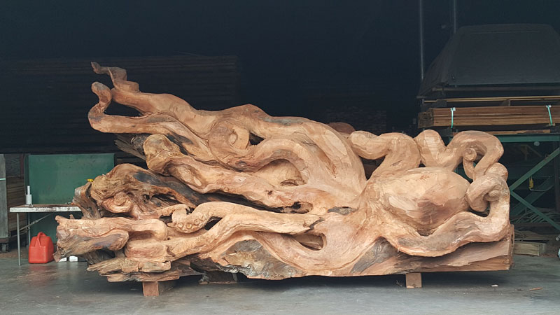 octopus carved from fallen redwood by jeffrey michael samudosky 17 Artist Transforms Fallen Redwood Into Giant Octopus (15 Photos)