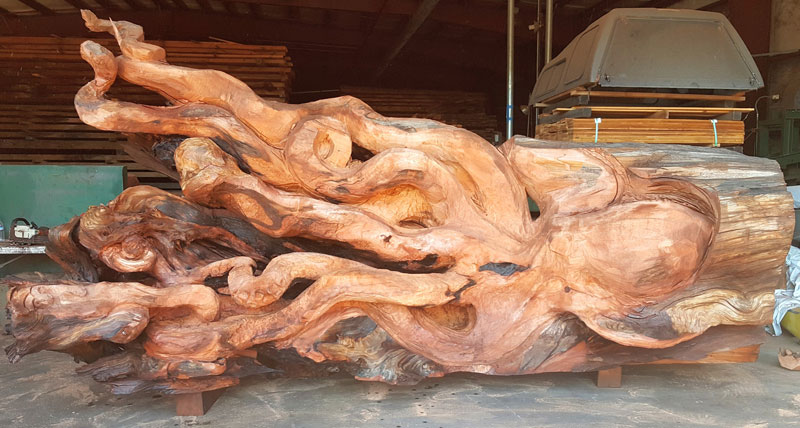 octopus carved from fallen redwood by jeffrey michael samudosky 8 Artist Transforms Fallen Redwood Into Giant Octopus (15 Photos)