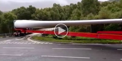 Just a 200 Ft Long Truck Making a Perfect Right-Hand Turn