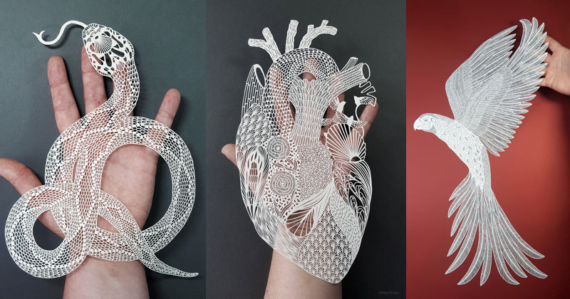 Amazing Hand Cut Paper Animals by Pippa Dyrlaga