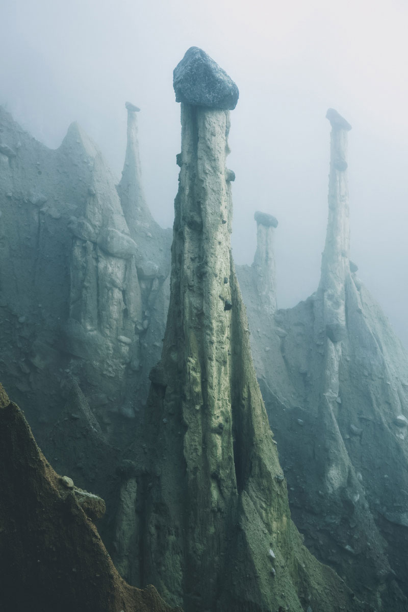 earth pyramids of south tyrol kilian schonberger otherworld 9 The Earth Pyramids of Italy: Where Boulders Perch Atop Pillars of Clay