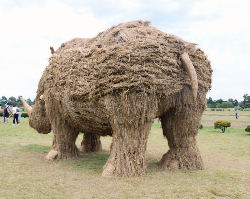 giant straw animals japan wara art festival 2017 8 Every Year Japanese Art Students Get Together and Make Giant Animals Out of Straw