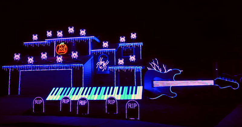 Guy Goes All Out on 'Nightmare Before Christmas' Halloween Light Show