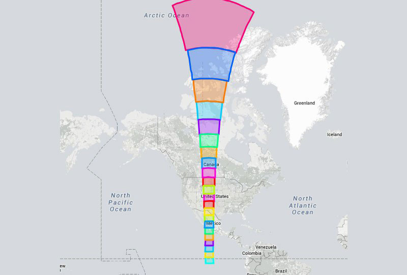 relative size of colorado from equator to north pole using mercator projection 5 Interesting Maps That Use the United States as a Reference Point