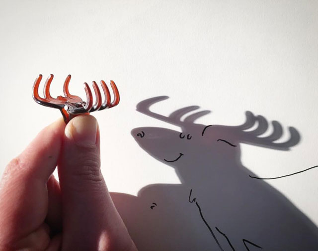 shadow art doodles vincent bal 1 Artist Casts Shadows and Doodles on the Results (21 Photos)