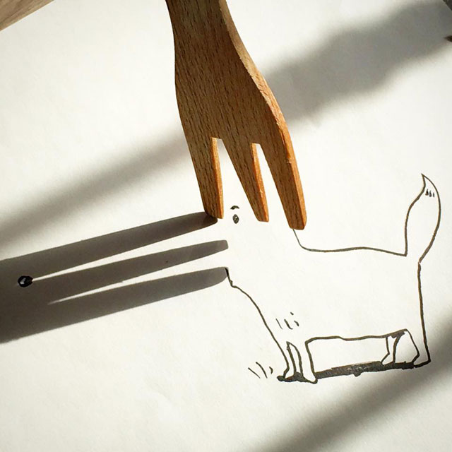 shadow art doodles vincent bal 13 Artist Casts Shadows and Doodles on the Results (21 Photos)
