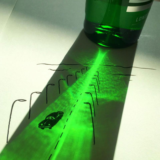 shadow art doodles vincent bal 16 Artist Casts Shadows and Doodles on the Results (21 Photos)