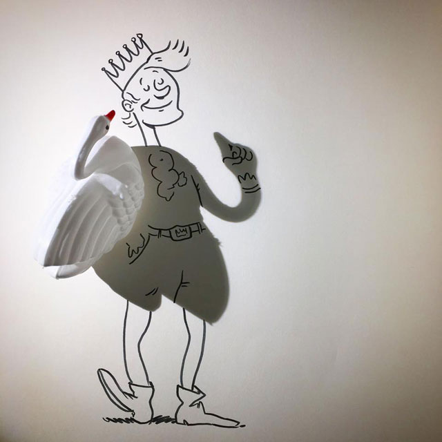 shadow art doodles vincent bal 18 Artist Casts Shadows and Doodles on the Results (21 Photos)