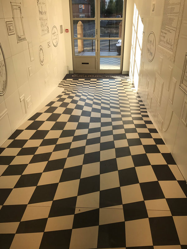 trippy flat floor entrance to casa ceramica tiles 3 A Completely Level Floor Made from 400 Individual Ceramic Tiles
