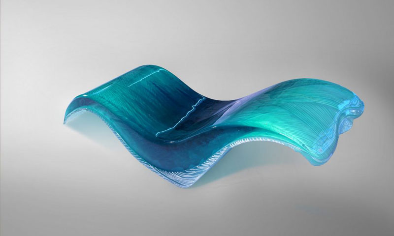 wavelounge 4 1024x614 Artist Channels the Ocean Into One of a Kind Tables Using Marble and Acrylic