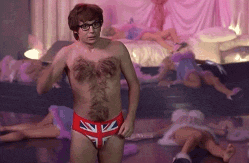austin powers chest hair gif 10 Obscure Movie Details You Probably Missed or Never Knew
