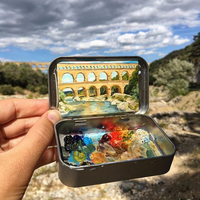 miniature landscapes painted inside mint tins by heidi annalise 11 15 Miniature Landscapes Painted Inside Mint Tins