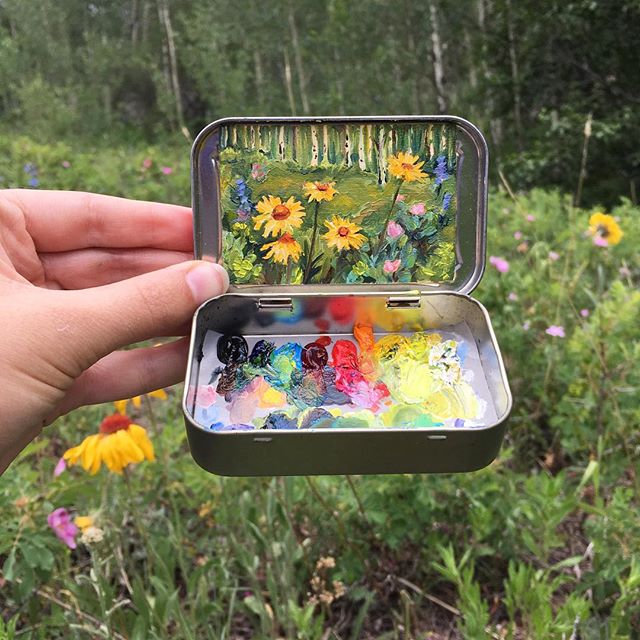 miniature landscapes painted inside mint tins by heidi annalise 5 15 Miniature Landscapes Painted Inside Mint Tins