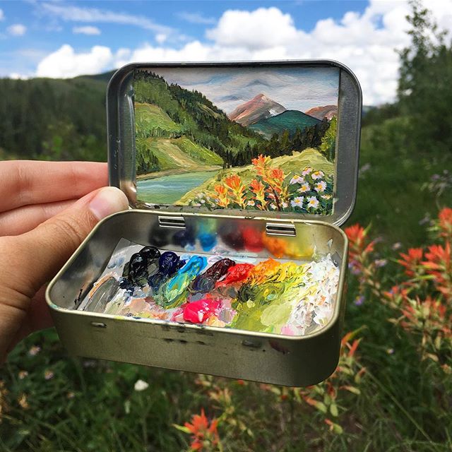 miniature landscapes painted inside mint tins by heidi annalise 6 15 Miniature Landscapes Painted Inside Mint Tins