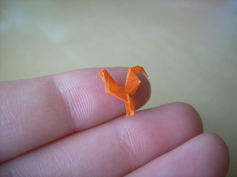 miniature origami with toothpicks by anja markiewicz 5 Paper Artist Uses Toothpicks to Fold Impossibly Small Origami