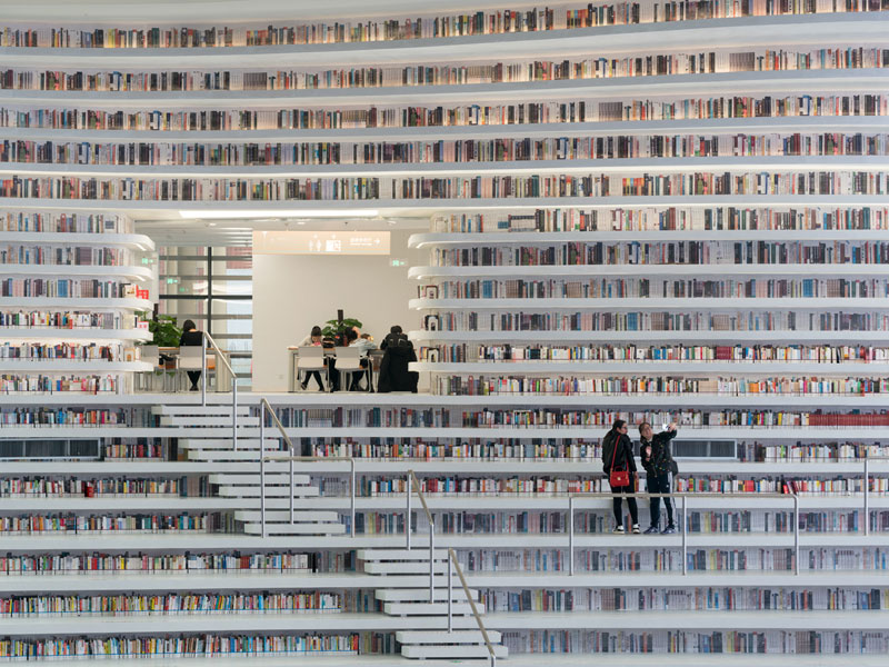 tianjin binhai public library china by mvrdv 6 Incredible Ocean of Books Library Opens in China with Space for 1.2m Titles