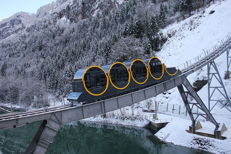 worlds steepest cliff railway opens in switzerland 1 The Worlds Steepest Cliff Railway Just Opened in the Swiss Alps