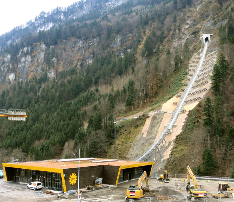 worlds steepest cliff railway opens in switzerland 2 The Worlds Steepest Cliff Railway Just Opened in the Swiss Alps