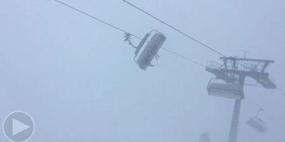 Raw Video Shows Skiers Trapped on Wildly Swinging Chairlift as Eleanor Rages Past