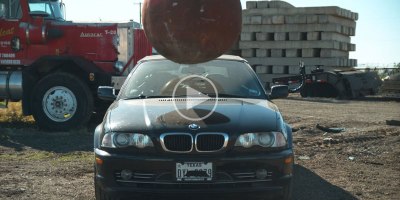 4 Ton Wrecking Ball vs Assorted Vehicles (The Slow Mo Guys)
