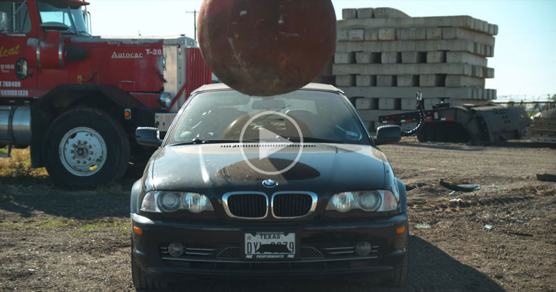 4 Ton Wrecking Ball vs Assorted Vehicles (The Slow Mo Guys)