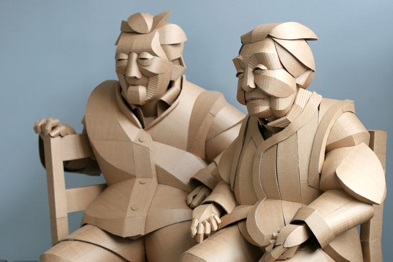 warren king cardboard sculptures 12 Artist Recreates People from Grandparents Village as Life Size Cardboard Sculptures