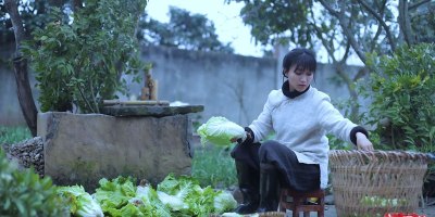 No Dialogue, Just a Beautifully Shot Video of a Woman Making Kimchi from Scratch
