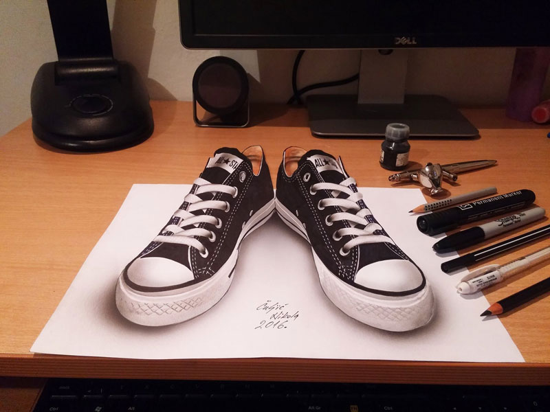 3d drawings by nikola culjiic 1 Amazing 3D Drawings that Seem to Leap Off the Page